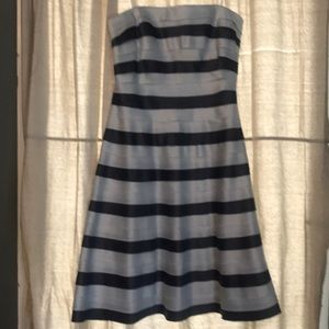 Strapless grey and silver dress